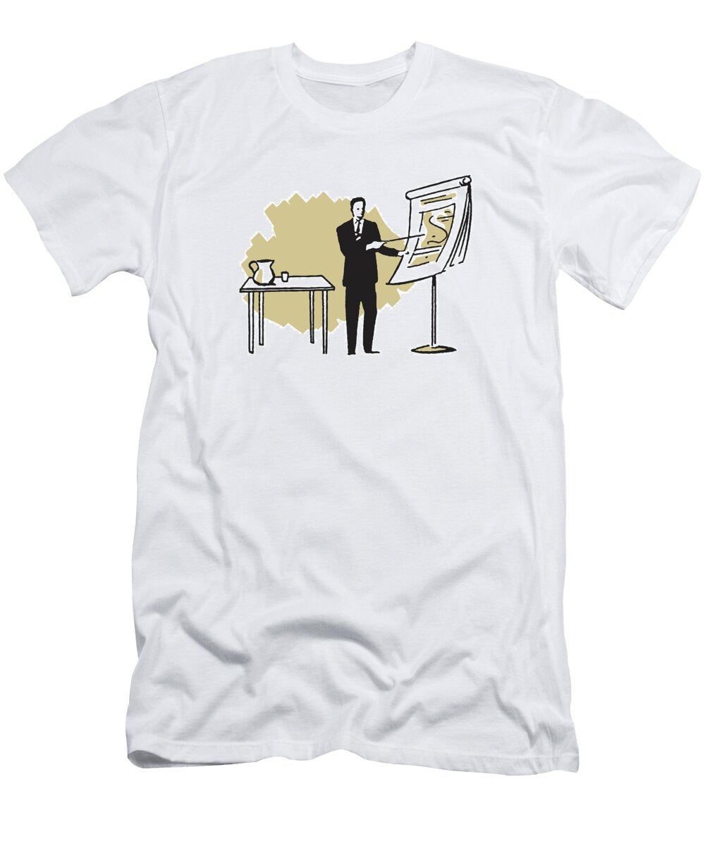 Businessman Pointing to a Chart During a Presentation Csa Images T-Shirt
