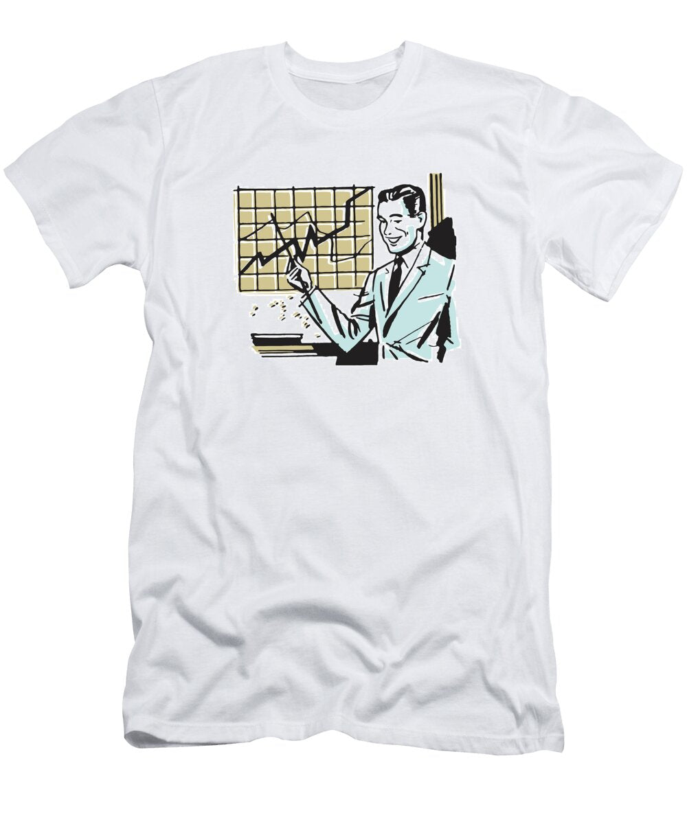 Businessman Pointing to Chart with Growth Csa Images T-Shirt