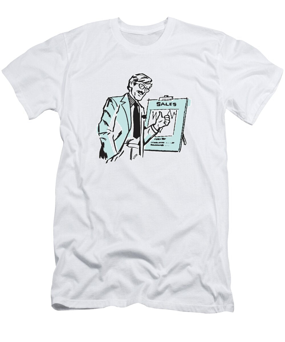 Businessman Who Looks Like Robert Redford Gives Sales Chart Thumbs Up Csa Images T-Shirt