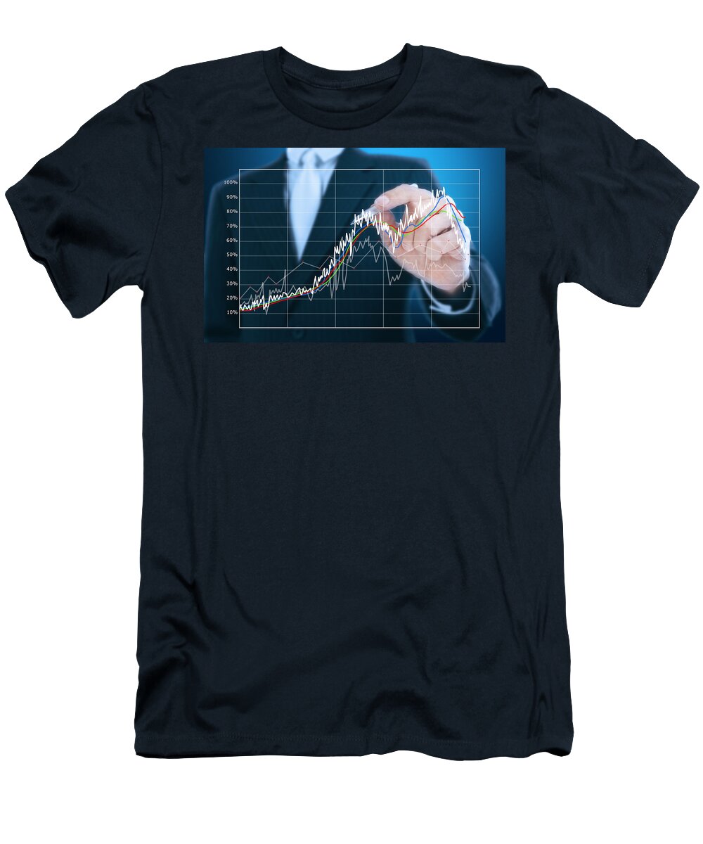 Businessman Writing Graph of Stock Market Seisiri Silapasuwanchai T-Shirt