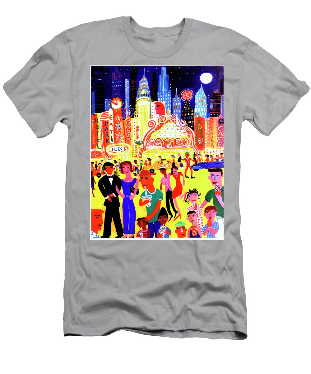 Busy Nightlife in New York City United Ikon Ikon Images T-Shirt