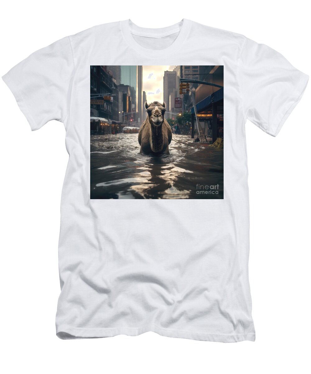 Camel in New York Flood 04 Elisabeth Lucas T-Shirt