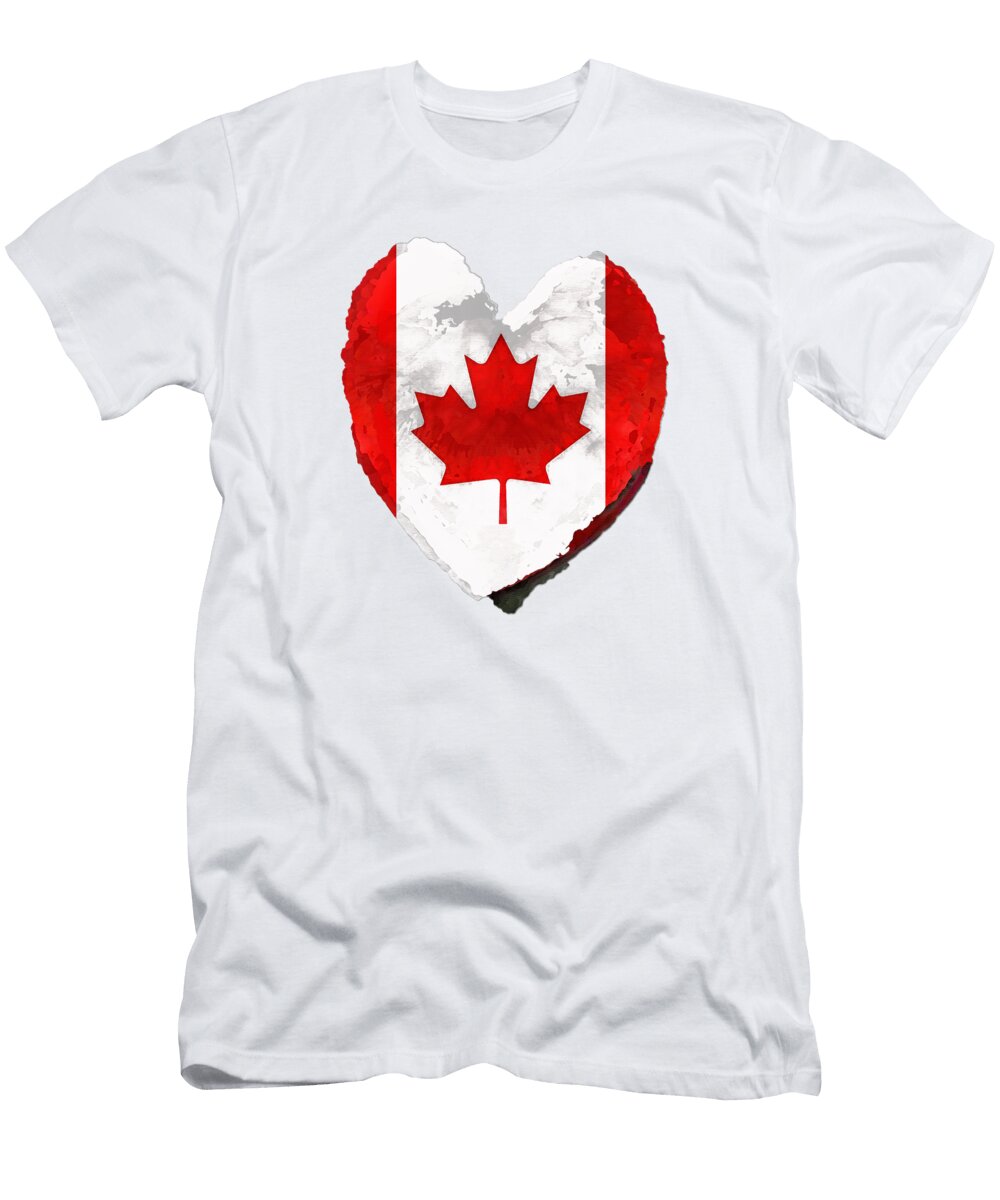 Canadian Flag Art Canada Love Sharon Cummings T-Shirt