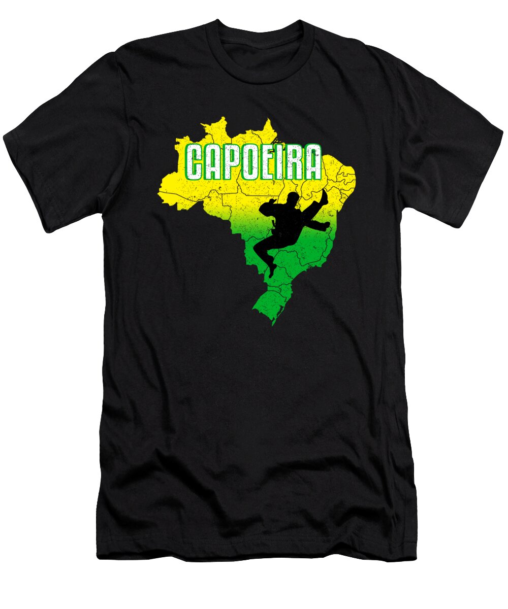 Capoeira Brazil Map Dance Fight Acrobatic Gift Thomas Larch T-Shirt