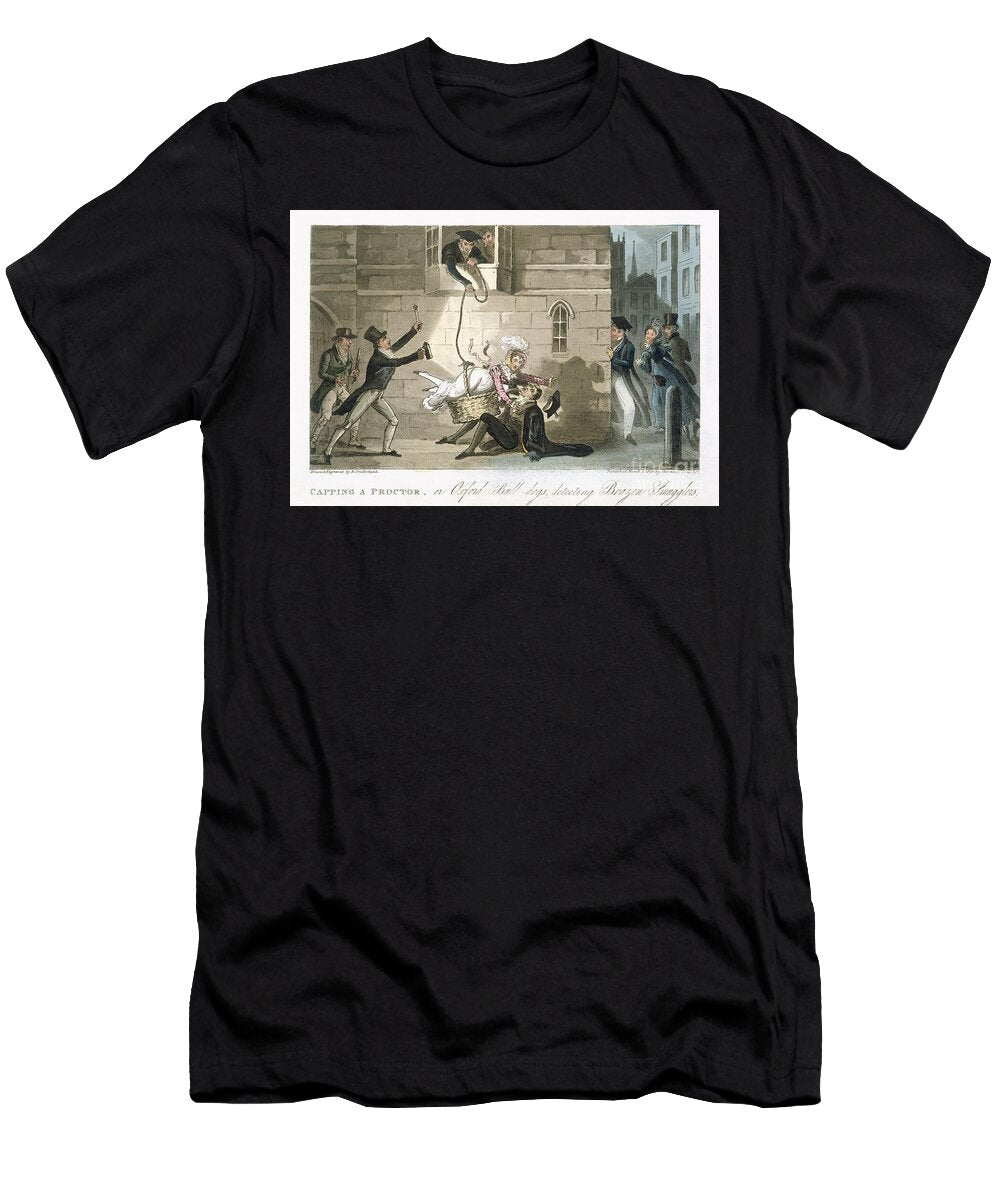 Capping a Proctor or Oxford Bull Dogs Detecting Brazen Smugglers From the English Spy By Charles Molloy Westmacott 1788 1868 Isaac Robert Cruikshank T-Shirt