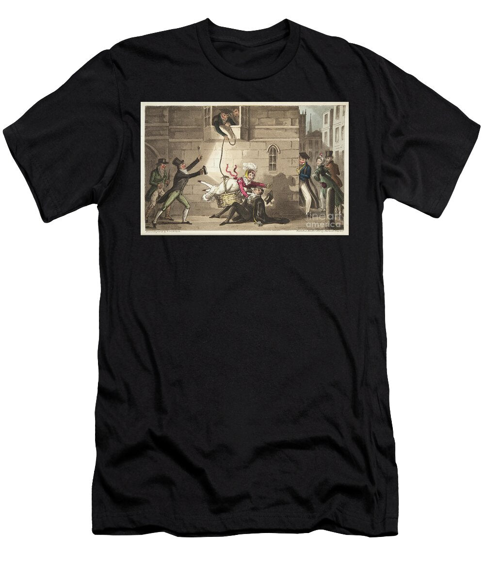Capping a Proctor or Oxford Bull Dogs Detecting Brazen Smugglers From the English Spy Isaac Robert Cruikshank T-Shirt