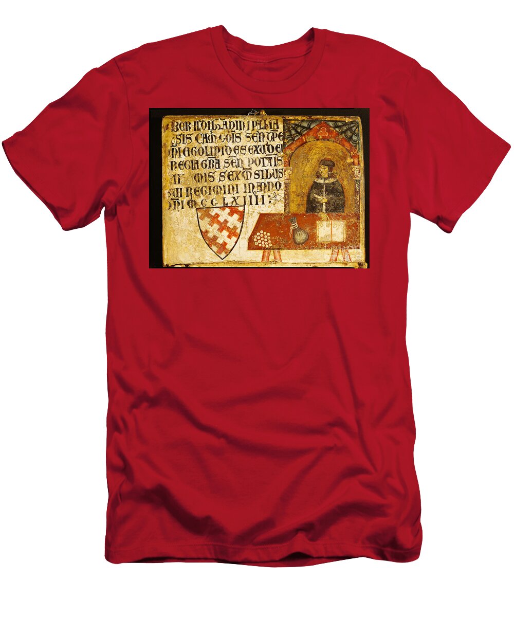 Cardinal Ildebrandino Paglieresi At His Desk 1264 Diotisalvi or Dietisalvi De Speme T-Shirt