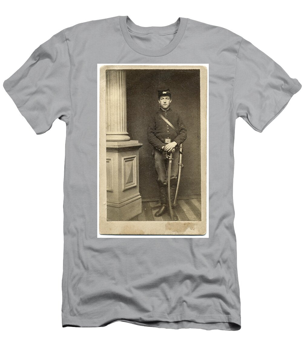 Carte De Visite By Unidentified Photographer a Union Cavalry Sergeant Stands At Attention with His H Artistic Rifki T-Shirt