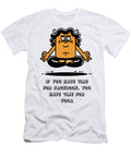 Cartoon Illustration of a Person Meditating in a Yoga Pose with a Humorous Expression Accompanied B Kartick Dutta T-Shirt