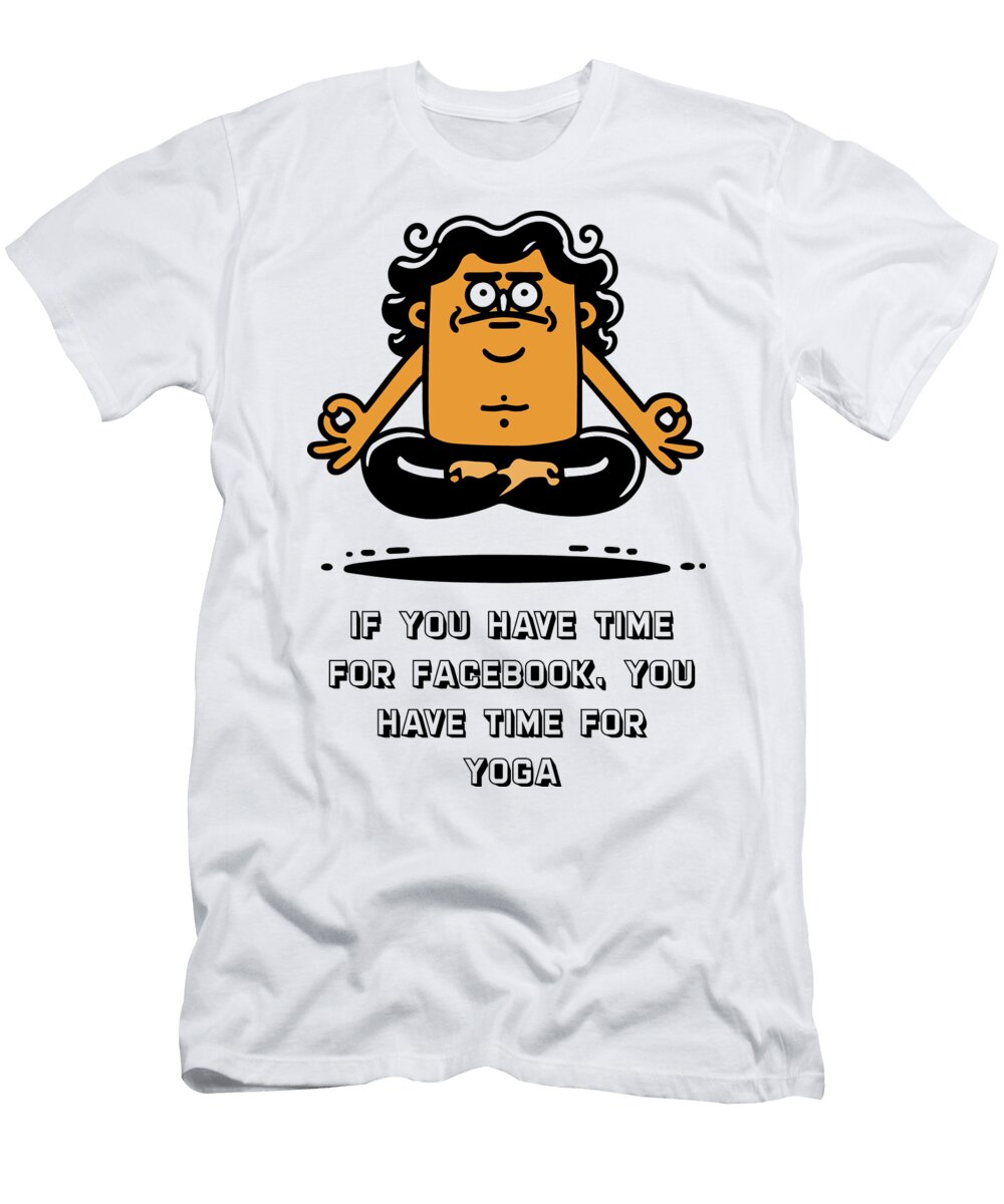 Cartoon Illustration of a Person Meditating in a Yoga Pose with a Humorous Expression Accompanied B Kartick Dutta T-Shirt