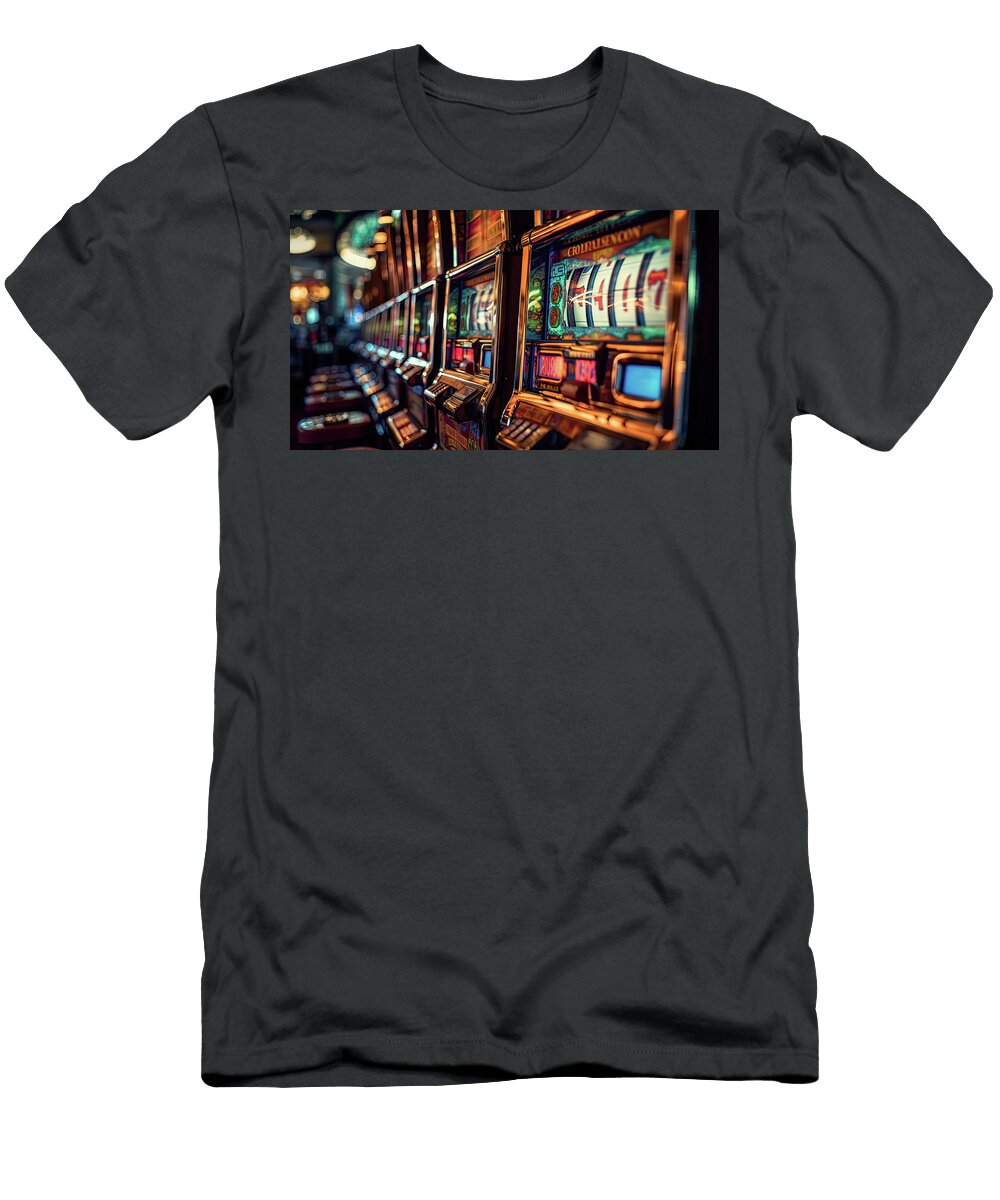 Casino Slot Machines Strip Digital Slot Machine Closeup Pavel Shlykov T-Shirt