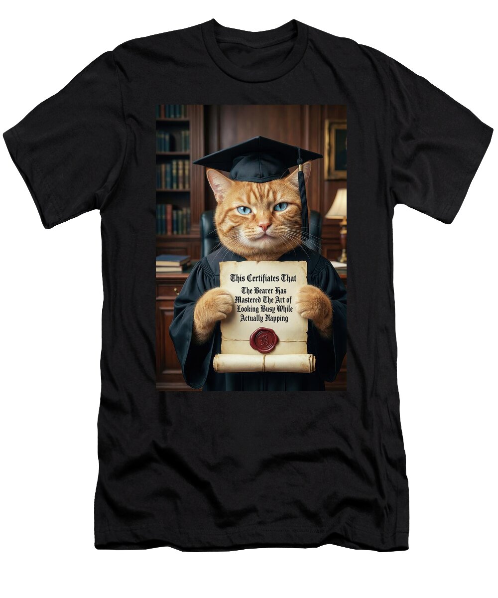 Cat Graduate with Napping Certificate Matthias Hauser T-Shirt