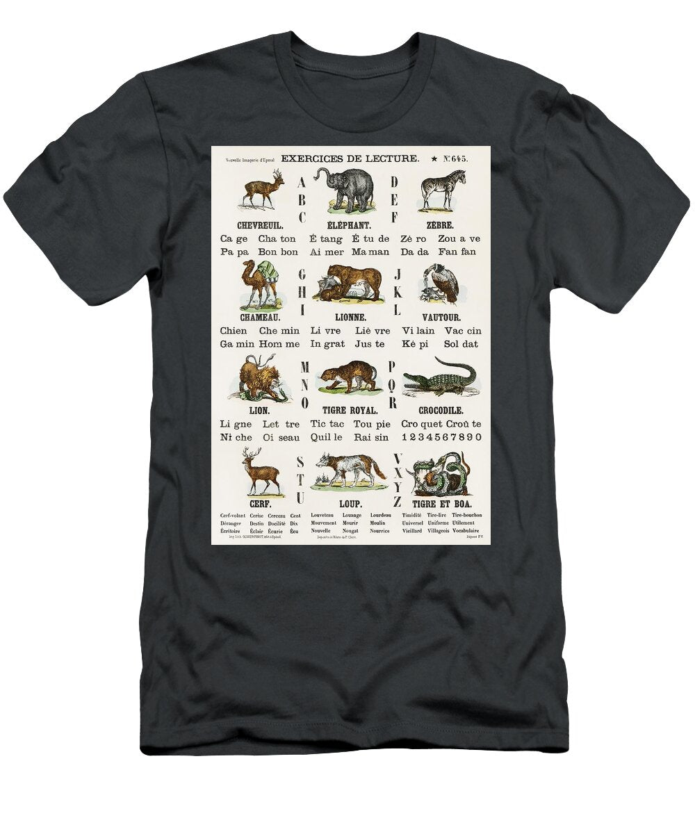 Catchpenny Print Alphabet Animals 1870 By Oliver Goldsmith 1728 1774 a Print of Alphabets and Ani Les Classics T-Shirt