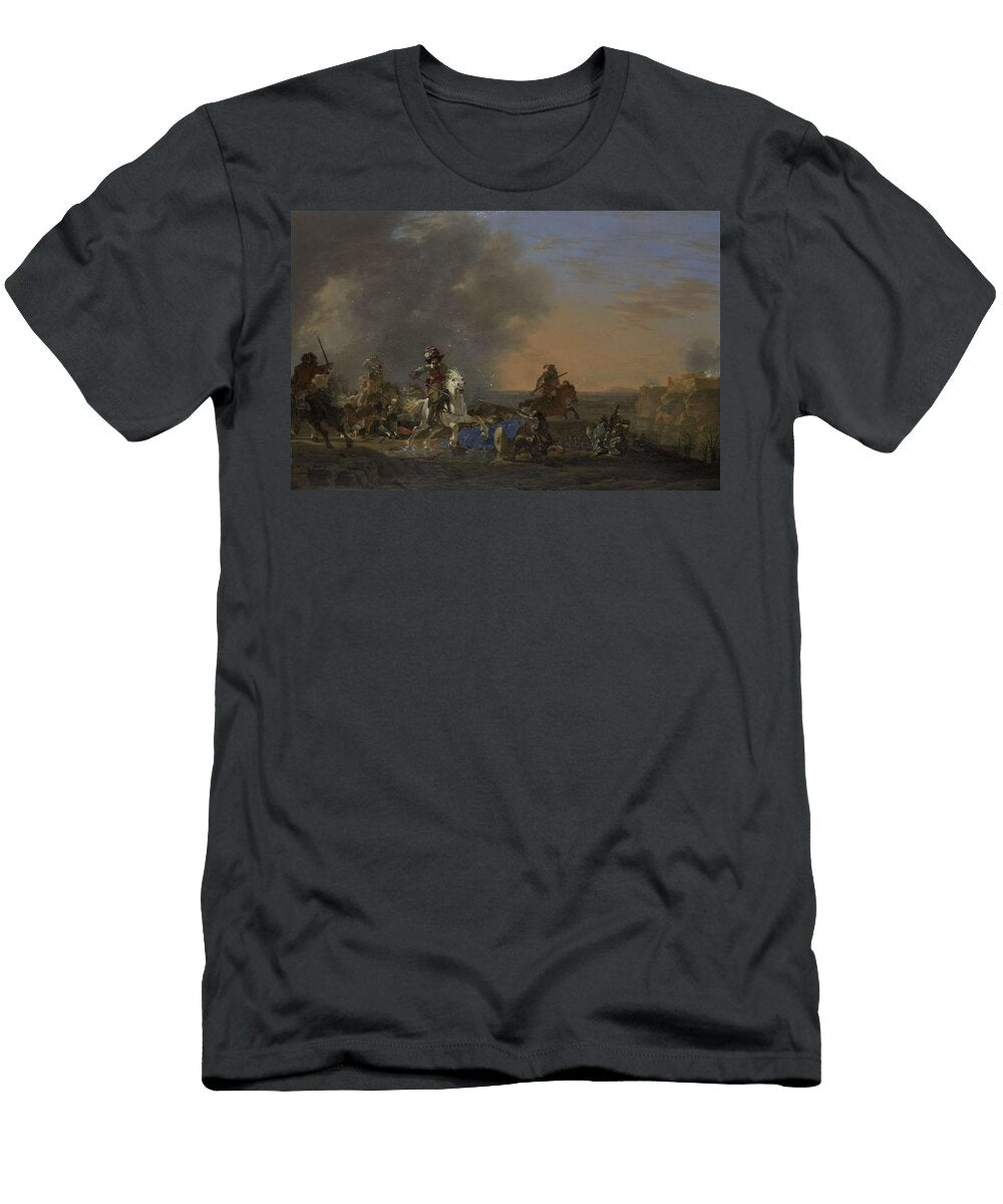Cavalry Attack At Sunset Jan Asselijn T-Shirt