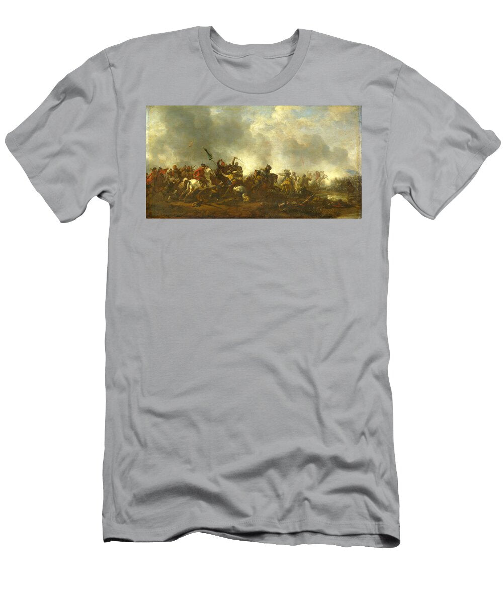 Cavalry Attacking Infantry Philips Wouwerman T-Shirt