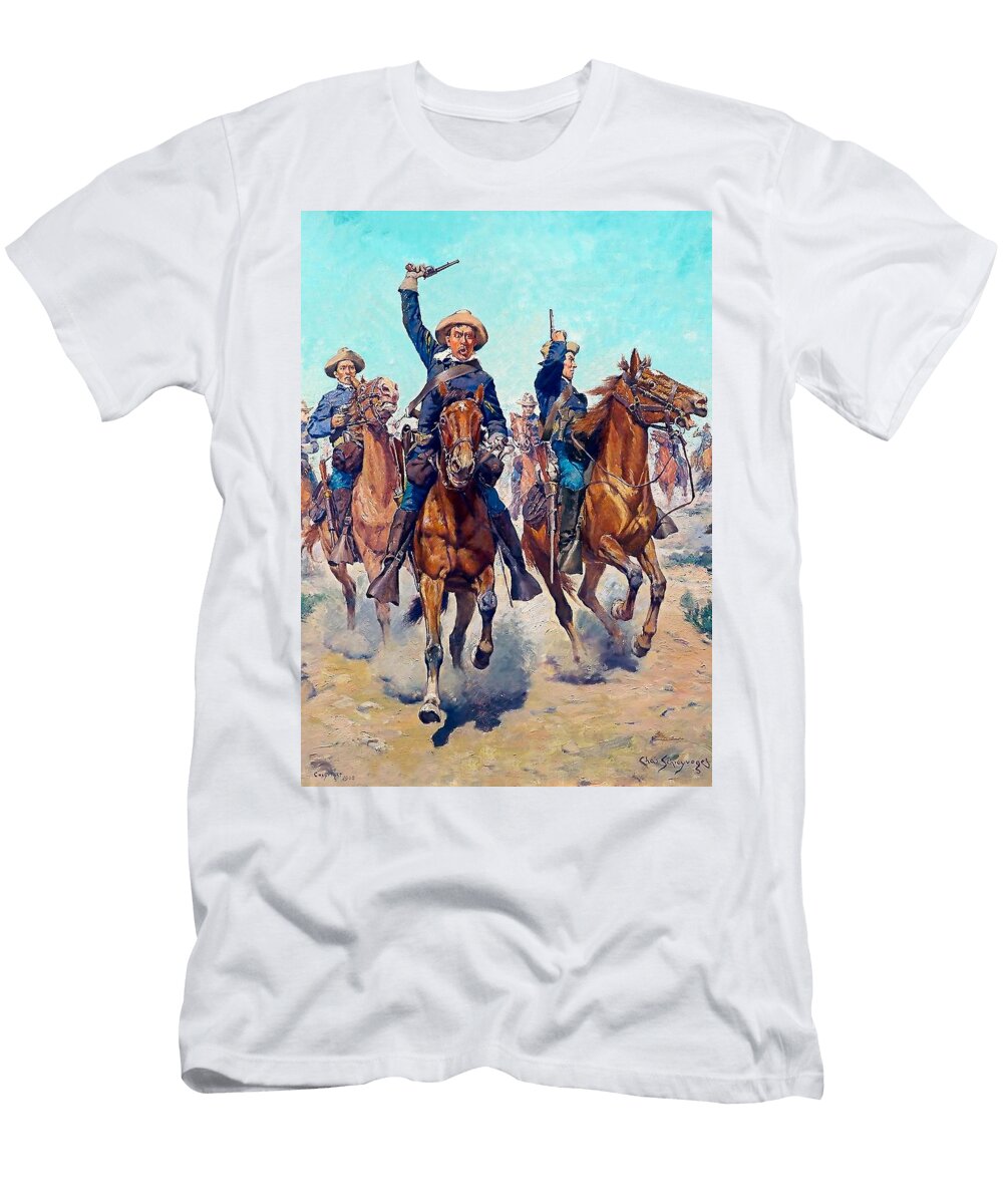 Cavalry Charge Western Art Charles Schreyvogel T-Shirt
