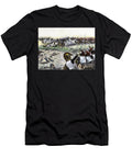 Cavalry Loading Marking the End of the Battle of Waterloo Against the Arms of Napoleon I Bonaparte 1815 Colour Engraving of the 19th Century American School T-Shirt