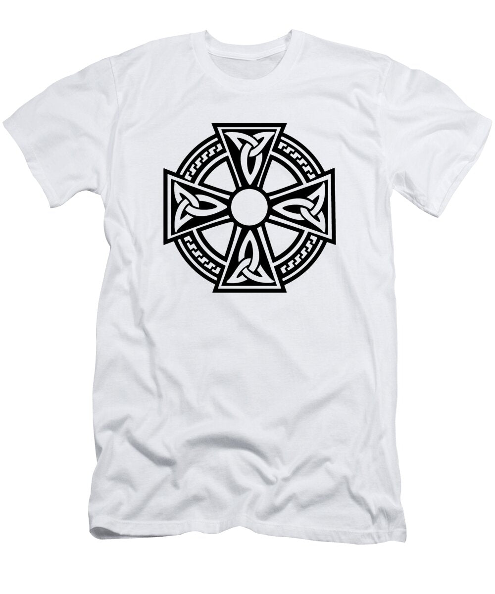 Celtic Cross in Black on White Tom Hill T-Shirt