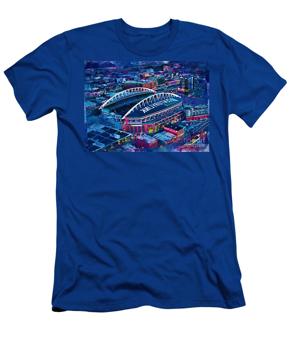Centurylink Field Seattle Seahawks Stadium Qwest Field NFL Seattle Washington United States Seattle Seahawks National Football League Seattle Sounders Fc Armand Hermann T-Shirt
