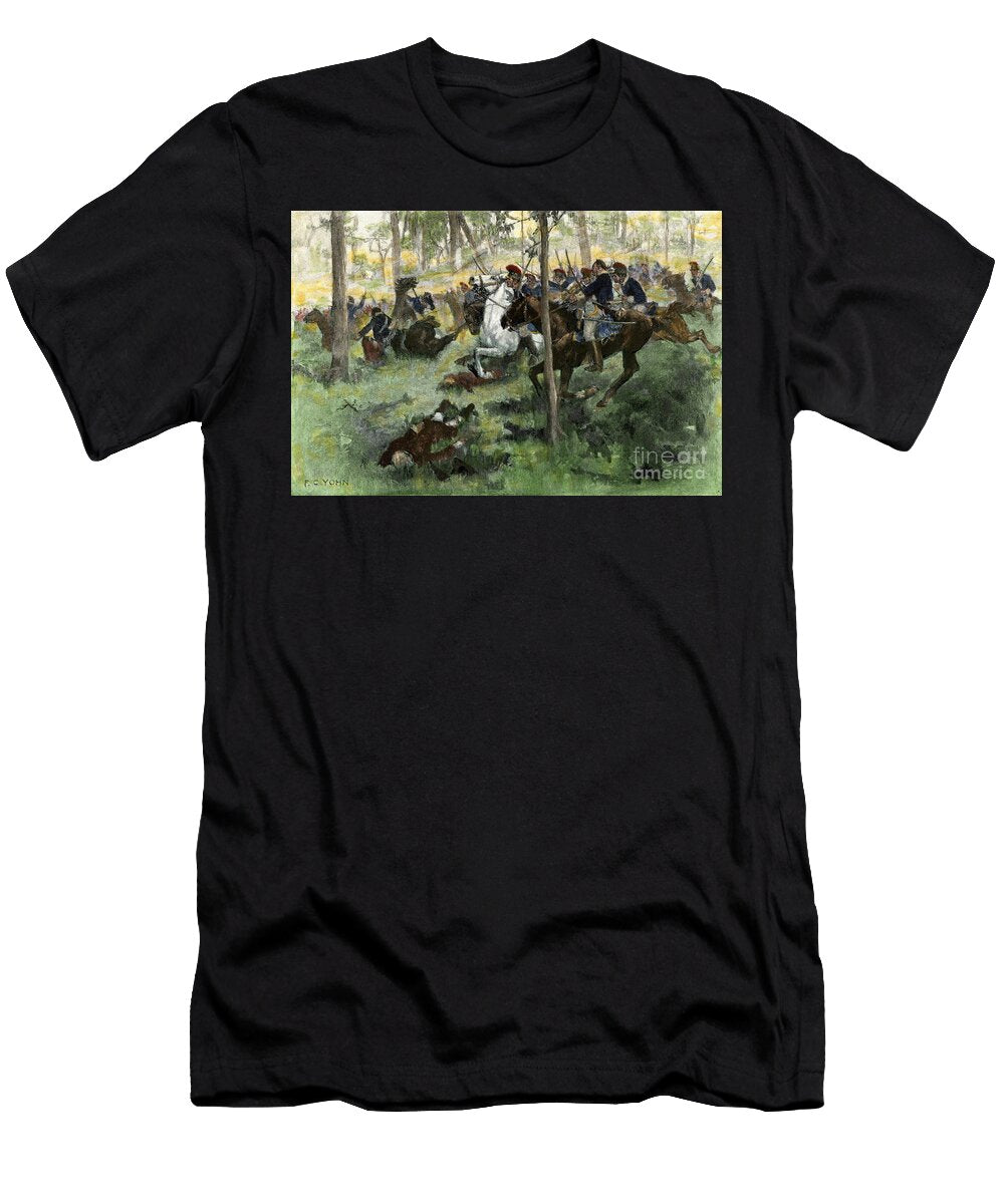 Charge of the American Cavalry Covering the Retreat At the Battle of Hobkirk Hill in 1781 American School T-Shirt