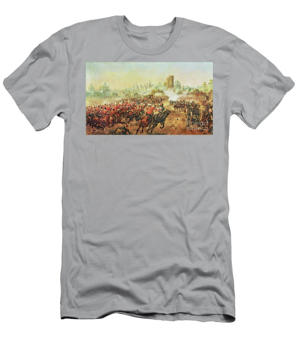 Charge of the Queens Bays Against the Mutineers At Lucknow 6th March 1858 Henry a Payne T-Shirt