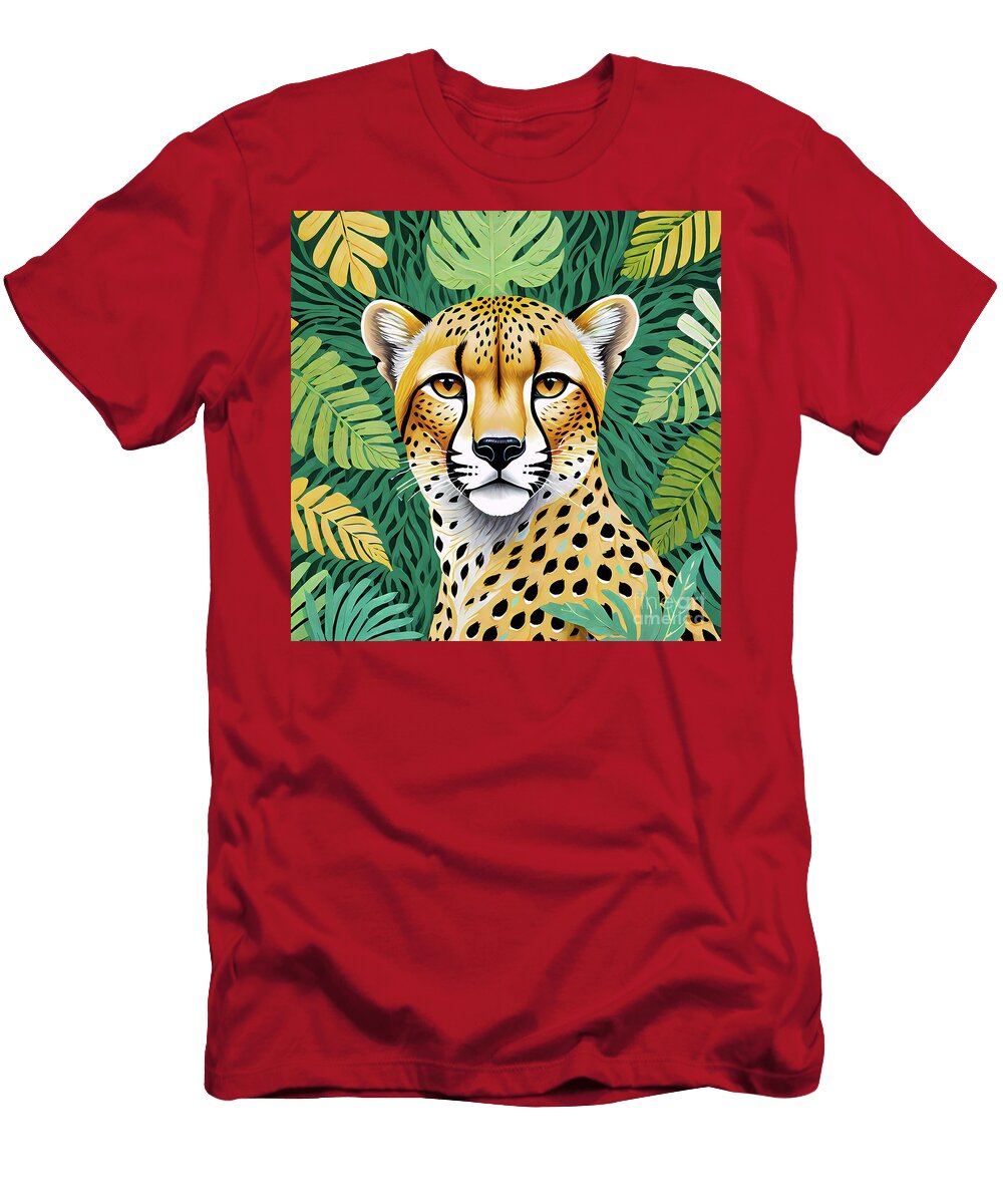 Cheetah and Leaves Ingo Klotz T-Shirt