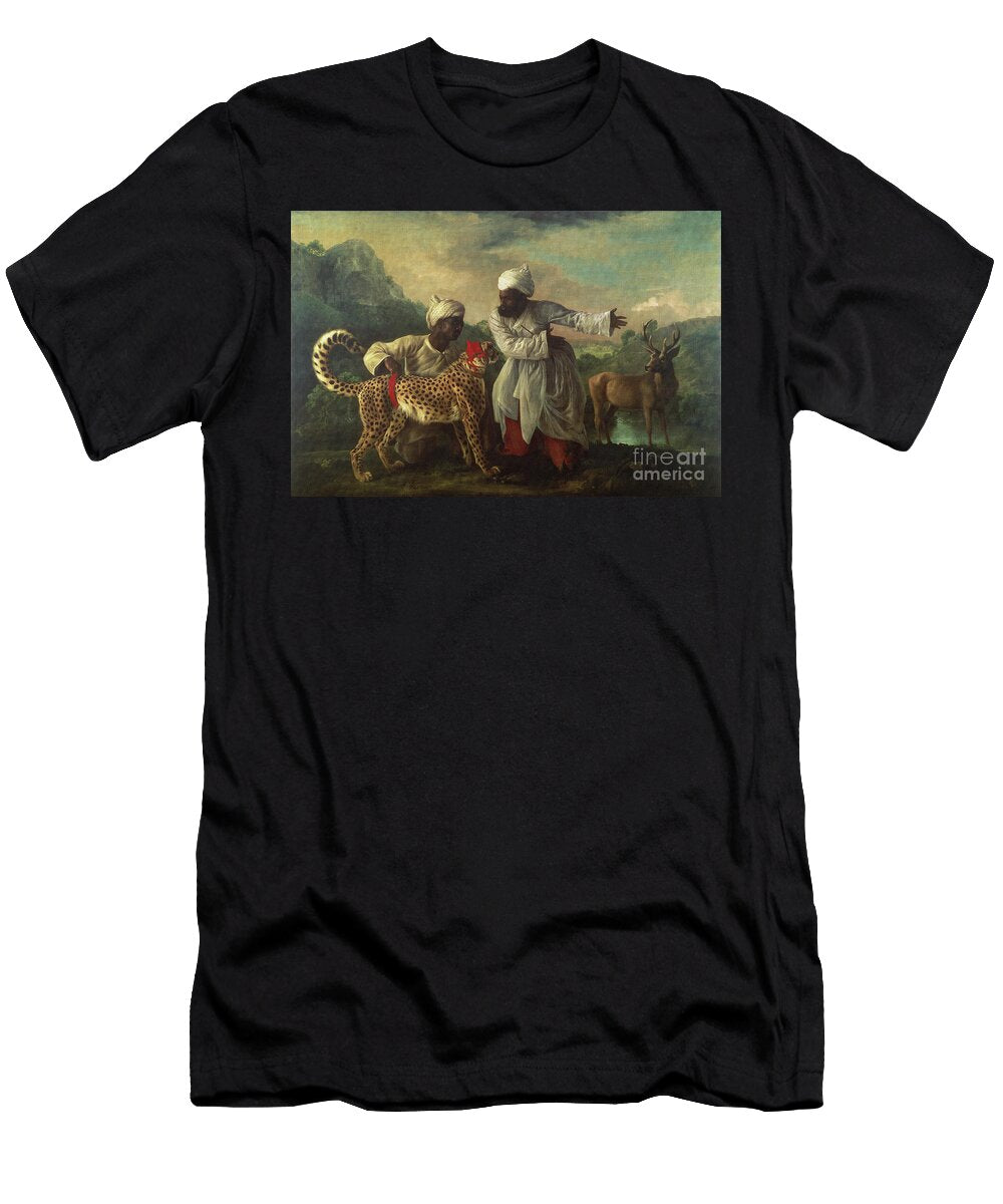 Cheetah and Stag with Two Indians Circa 1765 George Stubbs T-Shirt