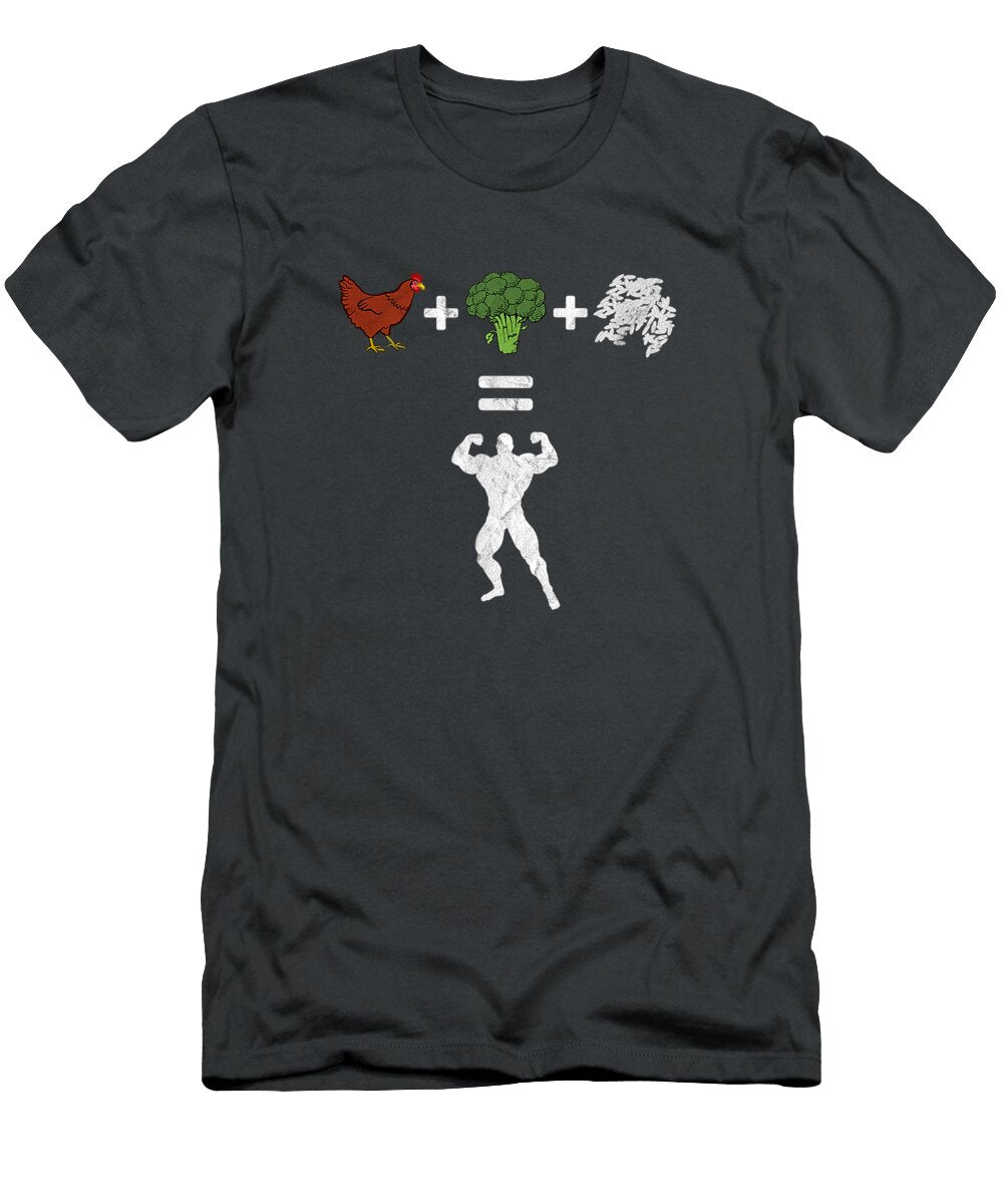 Chicken Broccoli Rice Bodybuilding Diet Funny Sport Workout Reonsessi T-Shirt