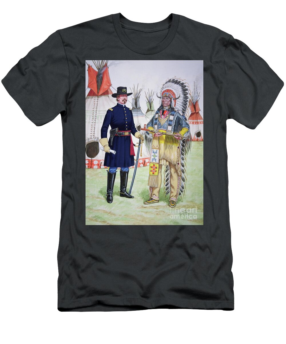 Chief Red Cloud of the Oglala Sioux Offers Pipe of Peace to an Officer of the 5th Regiment of US Cavalry At the Signing of the Fort Laramie Treaty of 1868 Bryan Fosten T-Shirt