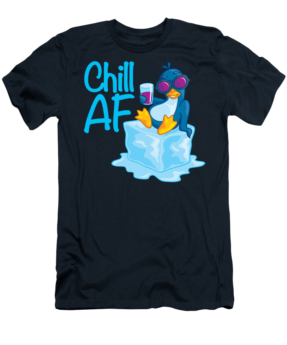Chill Af Penguin on Ice John Schwegel T-Shirt