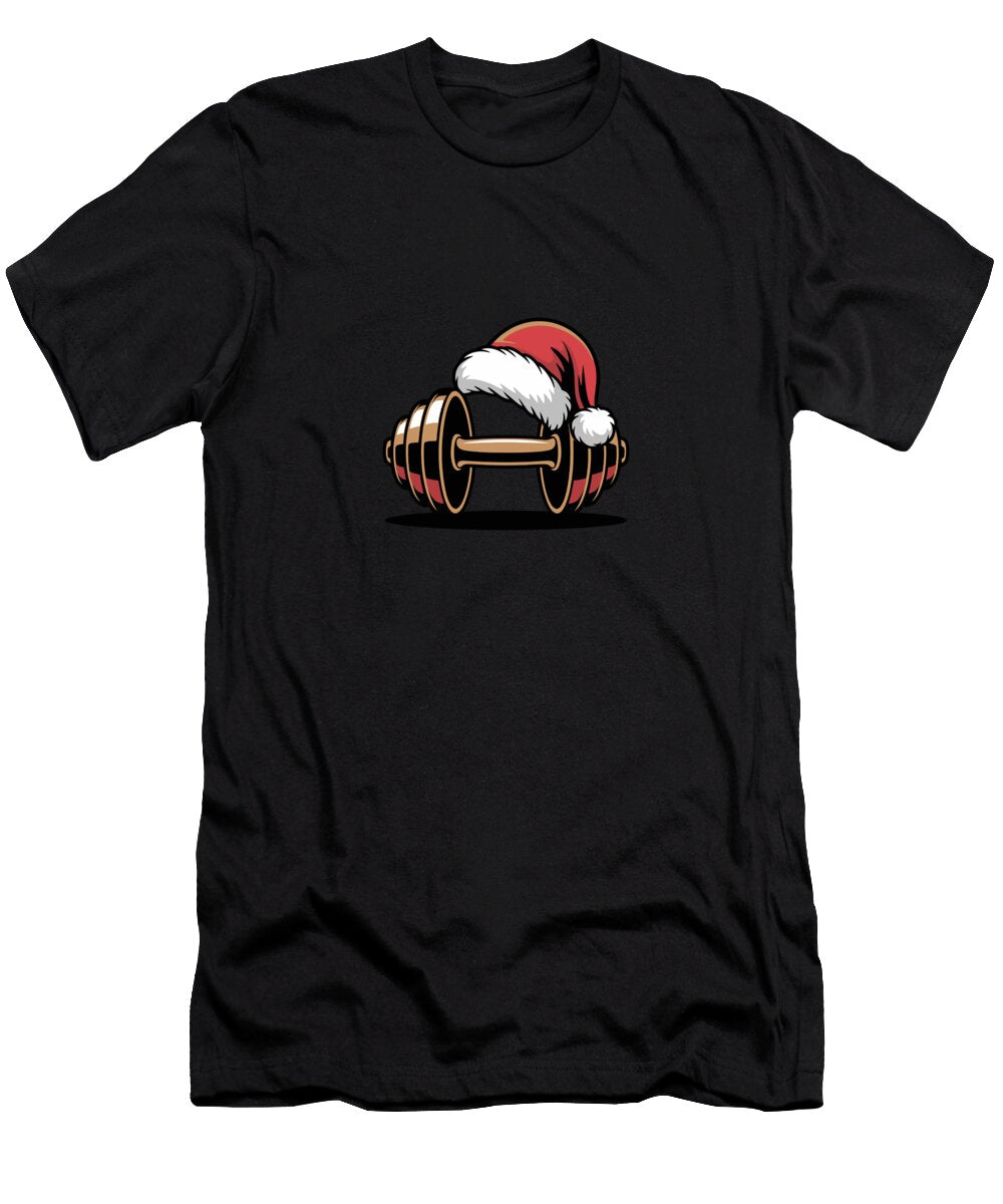 Christmas Barbell with Santa Hat Joanna Redesiuk T-Shirt