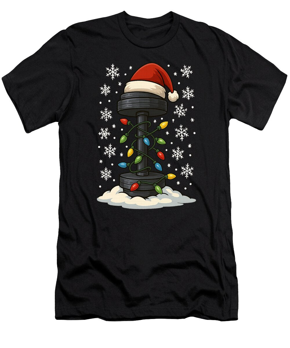 Christmas Lights Wrapped on Dumbbell Gym and Zyneu Gangd T-Shirt