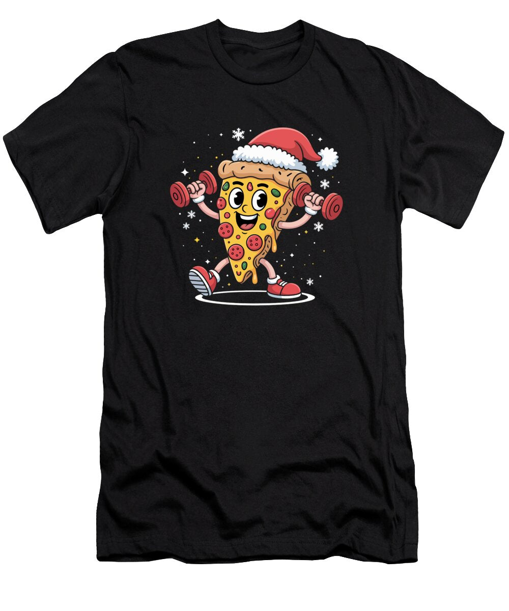 Chritmas Pizza Slice Lifting Weights Joanna Redesiuk T-Shirt