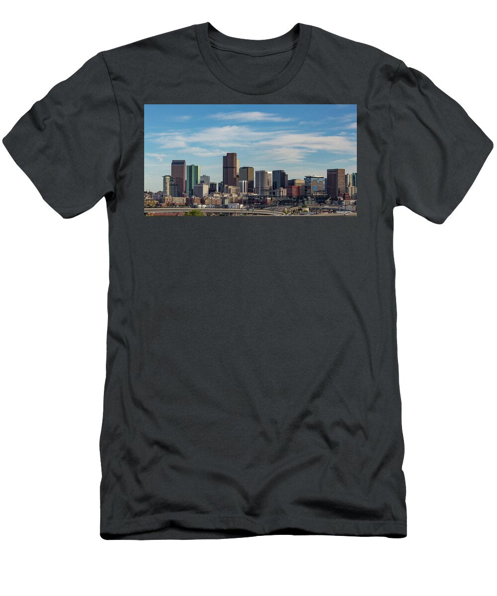 Cirrus Clouds Over the Denver Skyline Bridget Calip T-Shirt