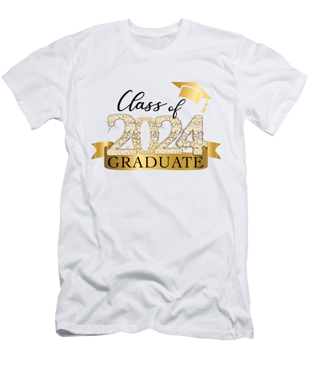 Class of 2024 Graduate I White Yellow Party Millennialdesign T-Shirt