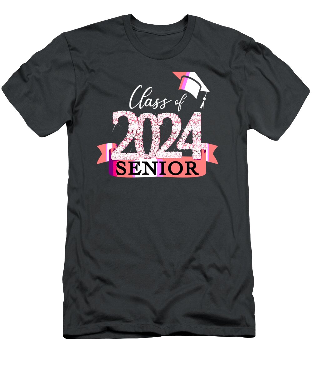 Class of 2024 Senior Final Year Pink Black School Outfit Swea Seyed Leeann T-Shirt