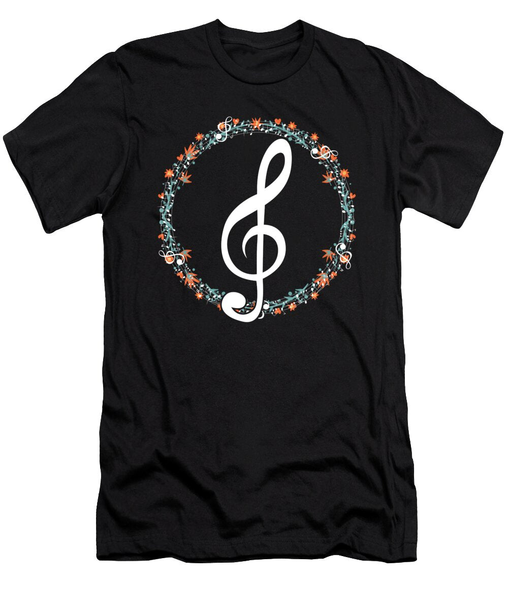 Clef Floral Choir Choral Music Musician Singer Gift Thomas Larch T-Shirt