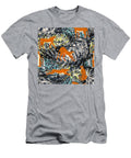 Collection of Cute Hand Drawn Cheetahs Standing Stretching Running and Walking on Leaves Backdrop Mounir Khalfouf T-Shirt