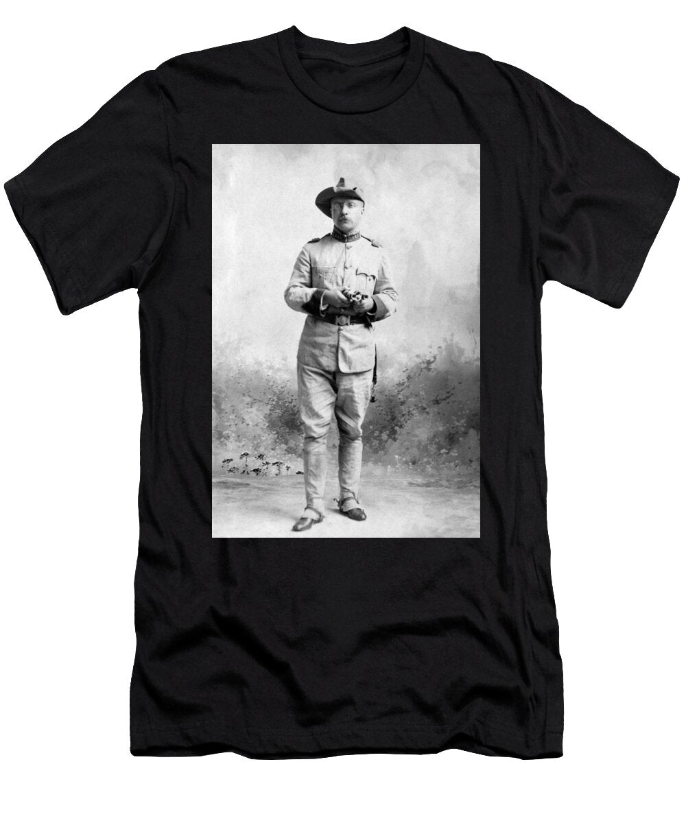 Colonel Theodore Roosevelt Holding Binoculars War Is Hell Store T-Shirt