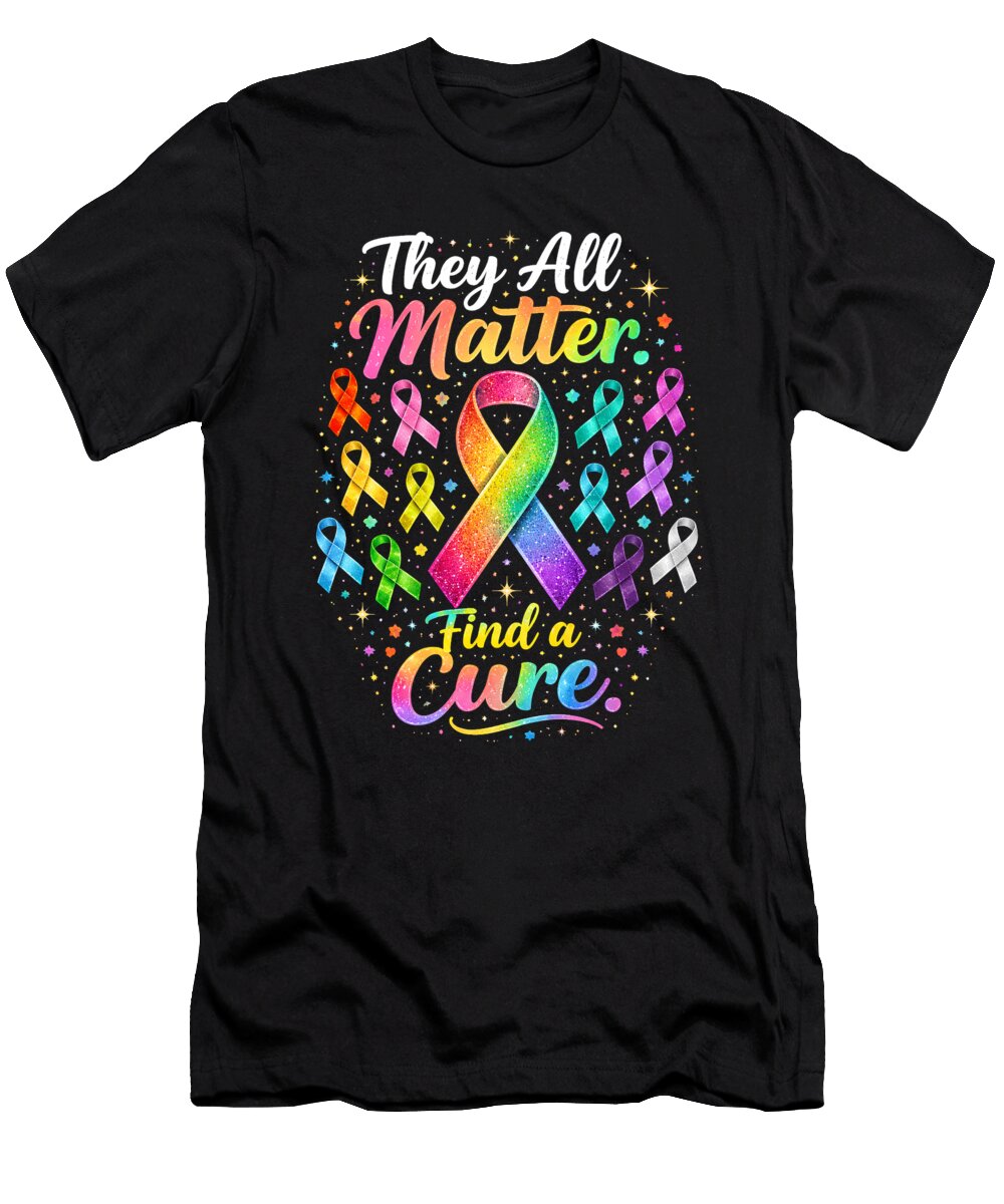 Colorful Awareness Ribbons John Lutheran T-Shirt