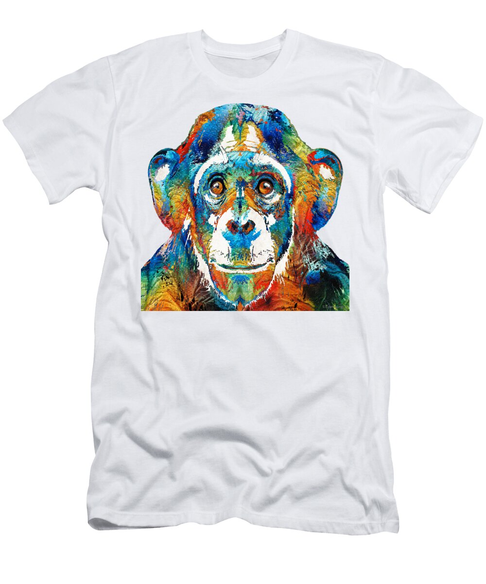 Colorful Chimp Art Monkey Business By Sharon Cummings Sharon Cummings T-Shirt