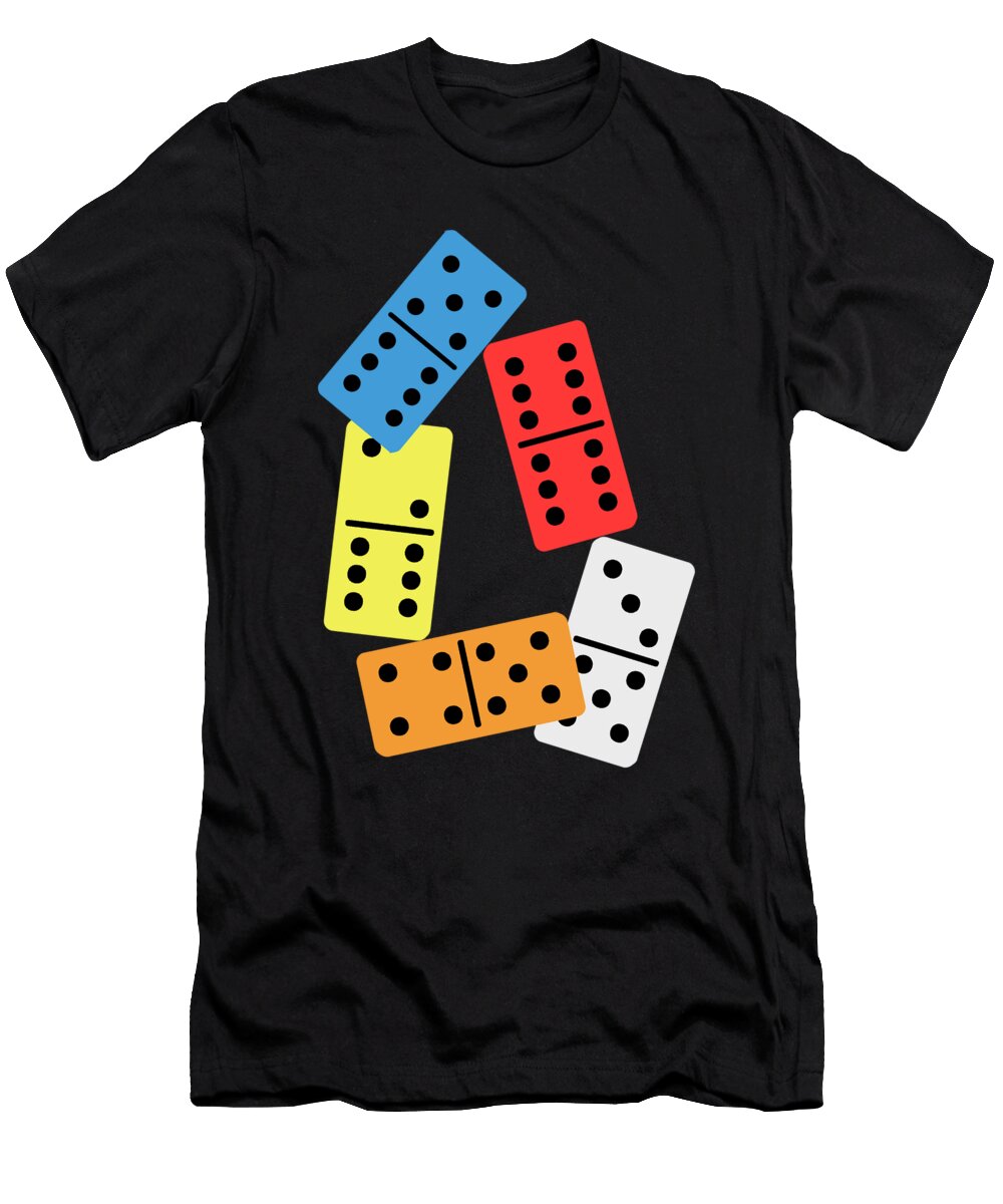 Colorful Domino Dominoes Tiles Puzzler Game Gift Thomas Larch T-Shirt