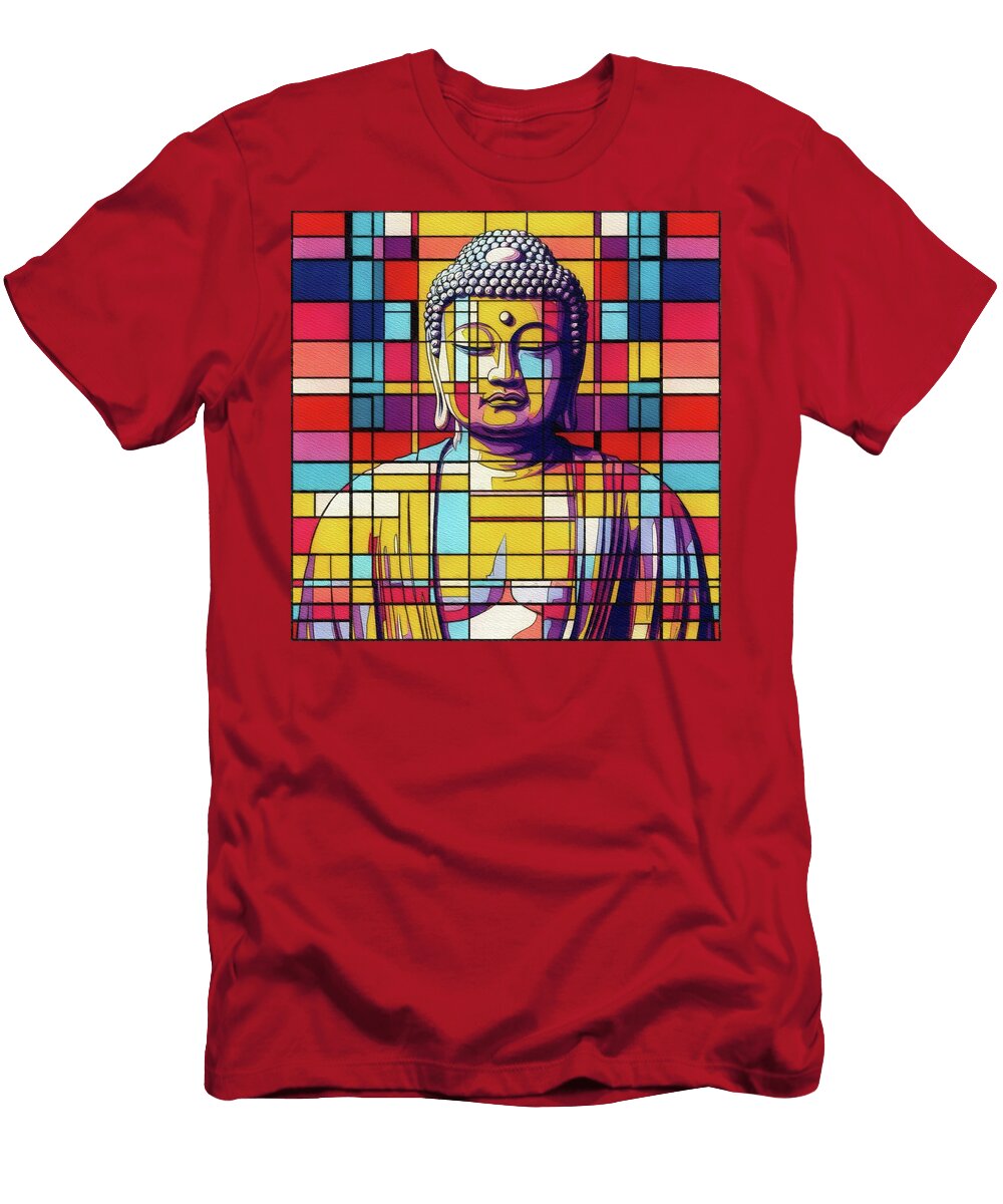 Colorful Geometric Buddha Design Pierre Blanchard T-Shirt