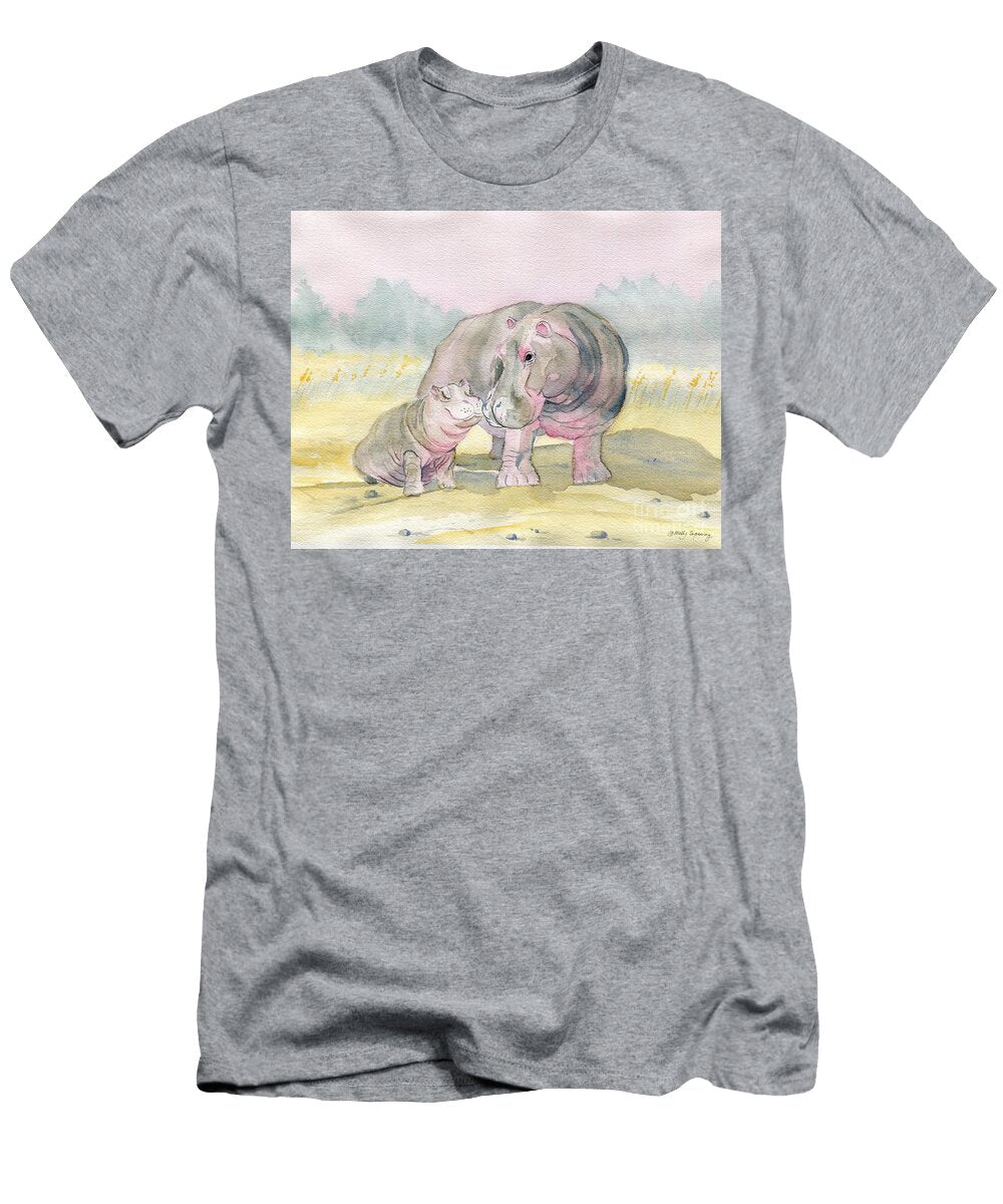 Colorful Mom and Baby Hippo Melly Terpening T-Shirt