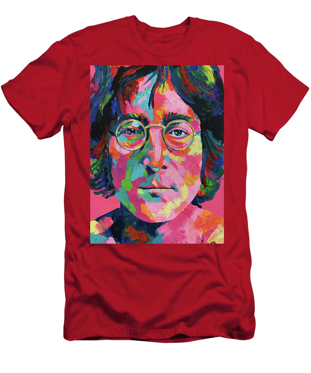 Colorful Portrait of John Lennon Sampadart Gallery T-Shirt