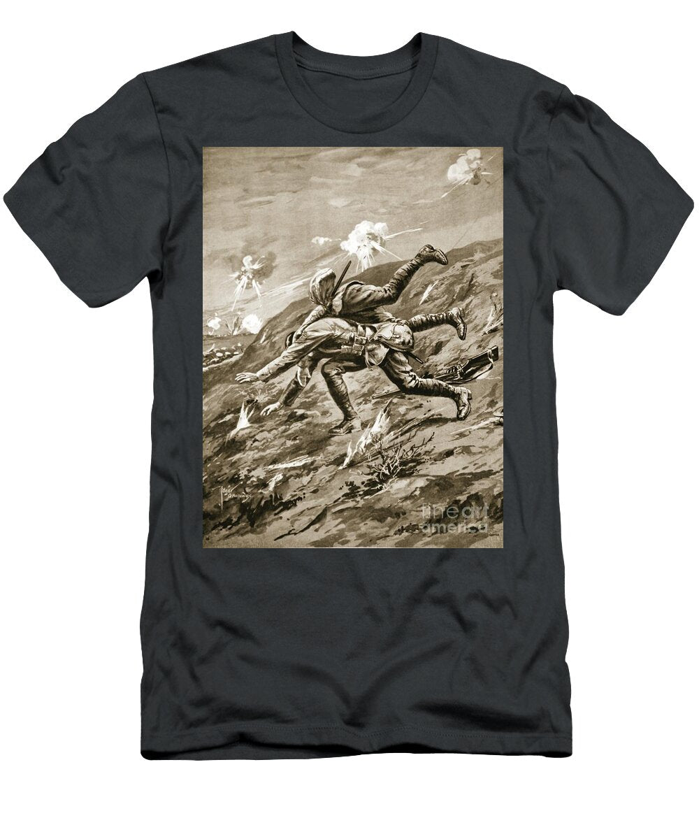 Colour Sergeant Hall Falls Mortally Wounded in Attempting to Rescue a Wounded Comrade Edgar Alfred Holloway T-Shirt