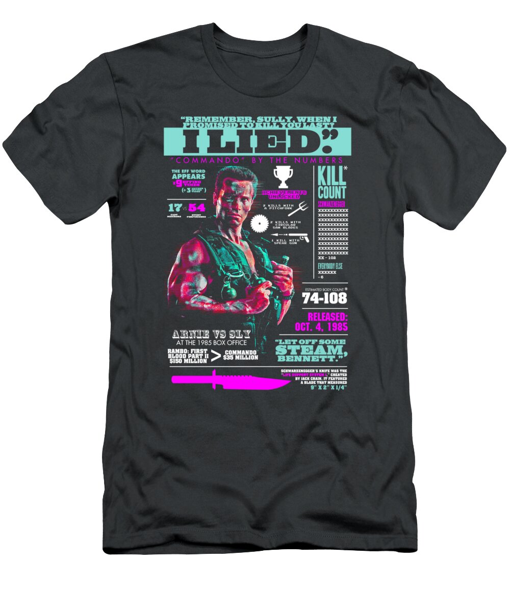 Commando 1985 Infographic Funny Handsley Nguyen T-Shirt
