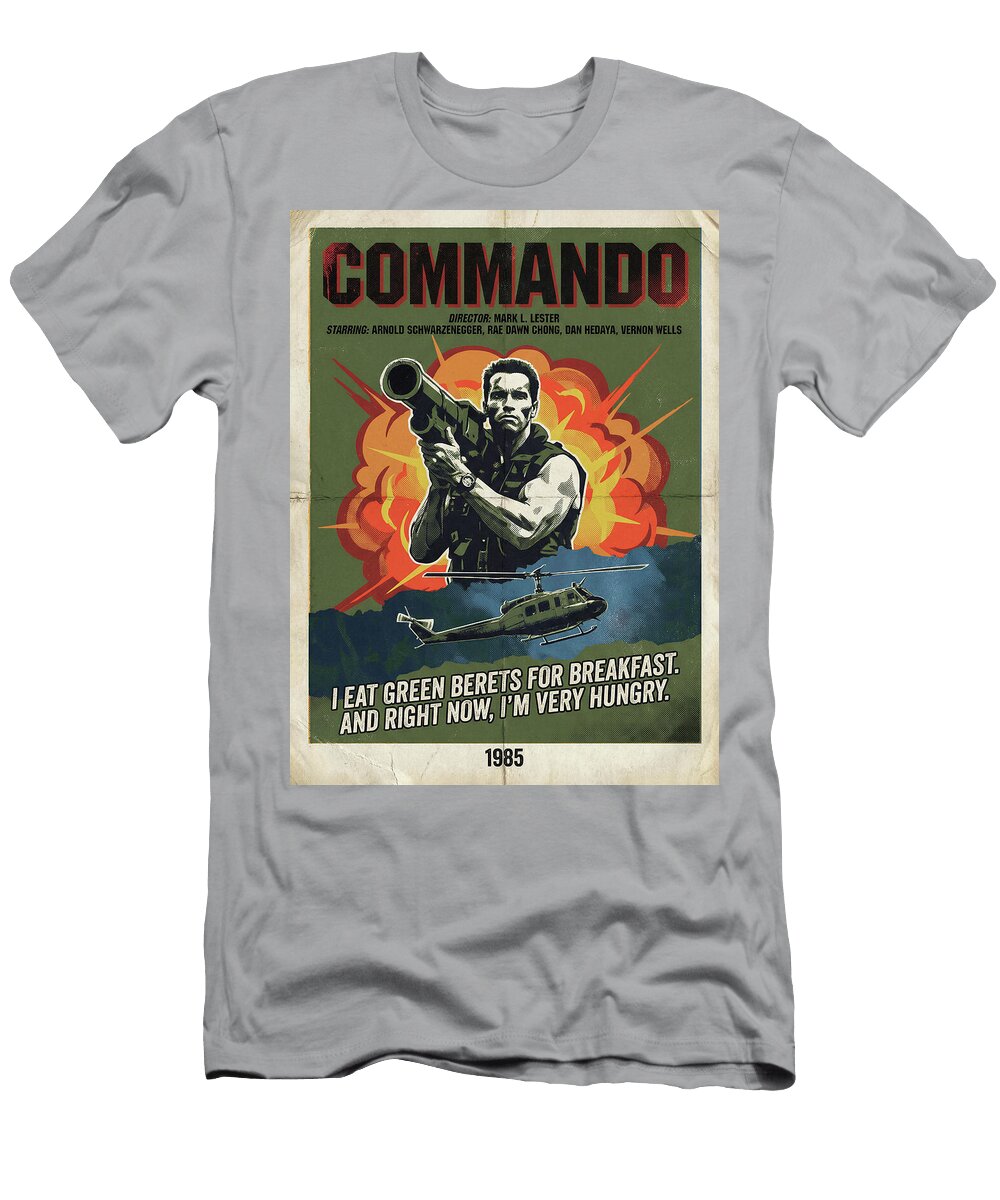 Commando 1985 Minimal Movie Poster Retro Film Poster Vintage Sampadart Gallery T-Shirt
