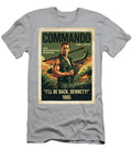 Commando Movie Poster with Schwarzenegger Minimal Movie Poster Retro Film Poster Vintage 1985 Sampadart Gallery T-Shirt