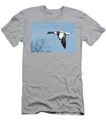 Common Shelduck Drake in Flight Against a Blue Sky Nick Upton Natureplcom T-Shirt